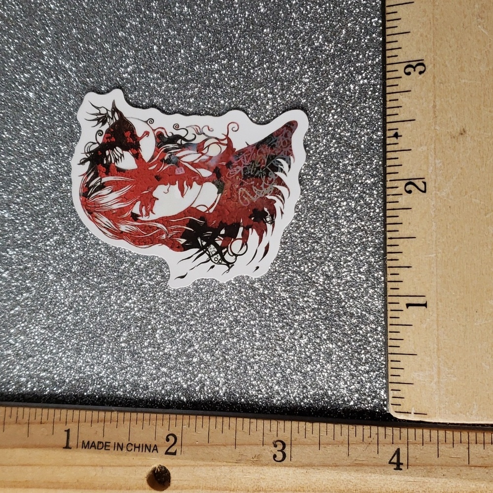 ART Gothic Girl WATERPOOF Sticker crow - Picture 2 of 7
